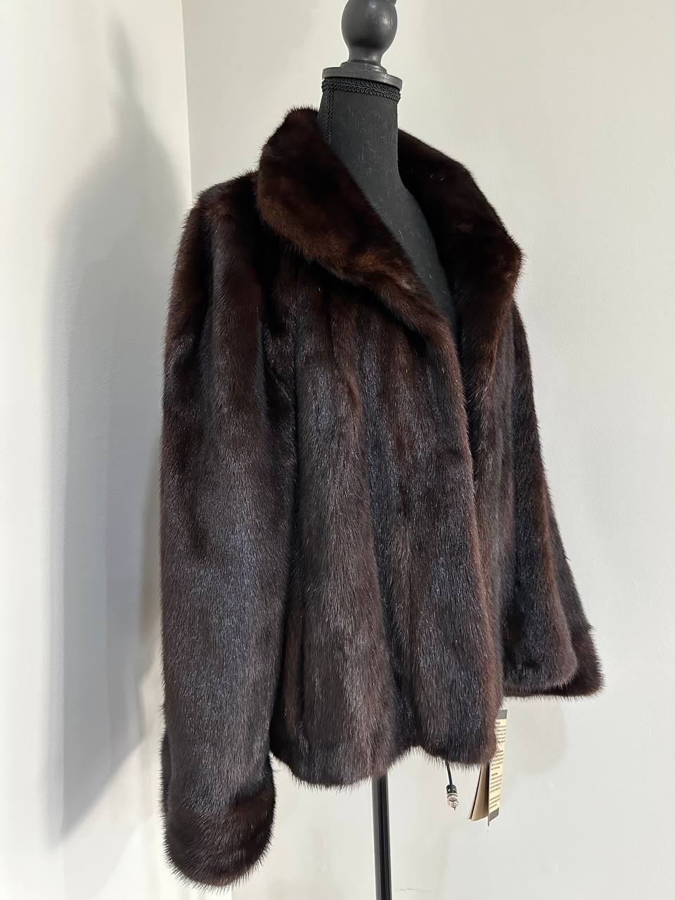 NEW Womens Real genuine Mink Fur jacket coat 2XL Bomber 1109974 Brown FURSTAR