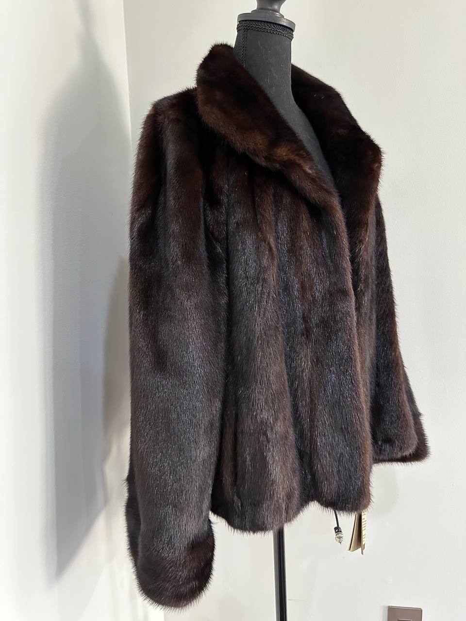 NEW Womens Real genuine Mink Fur jacket coat 2XL Bomber 1109974 Brown FURSTAR