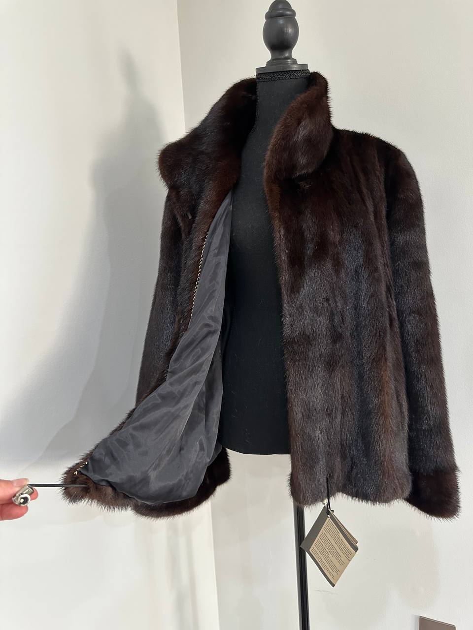 NEW Womens Real genuine Mink Fur jacket coat 2XL Bomber 1109974 Brown FURSTAR
