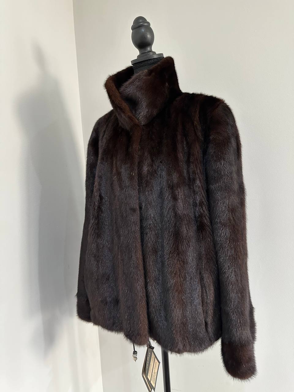 NEW Womens Real genuine Mink Fur jacket coat 2XL Bomber 1109974 Brown FURSTAR