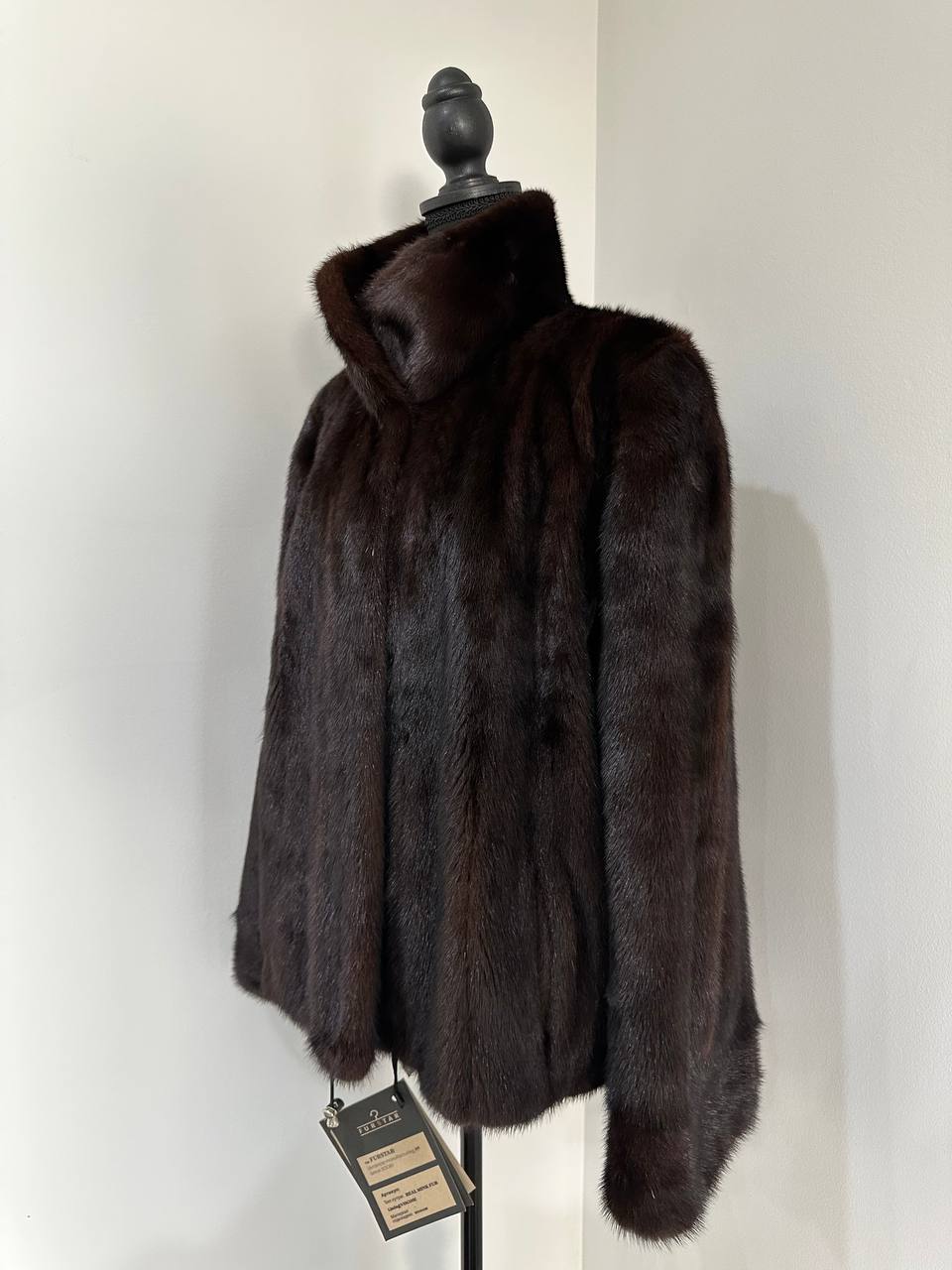 NEW Womens Real genuine Mink Fur jacket coat 2XL Bomber 1109974 Brown FURSTAR