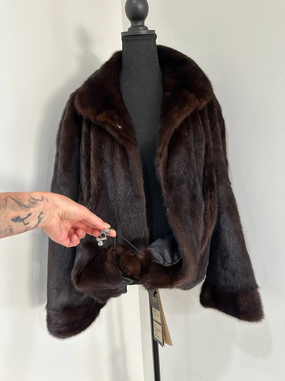 NEW Womens Real genuine Mink Fur jacket coat 2XL Bomber 1109974 Brown FURSTAR