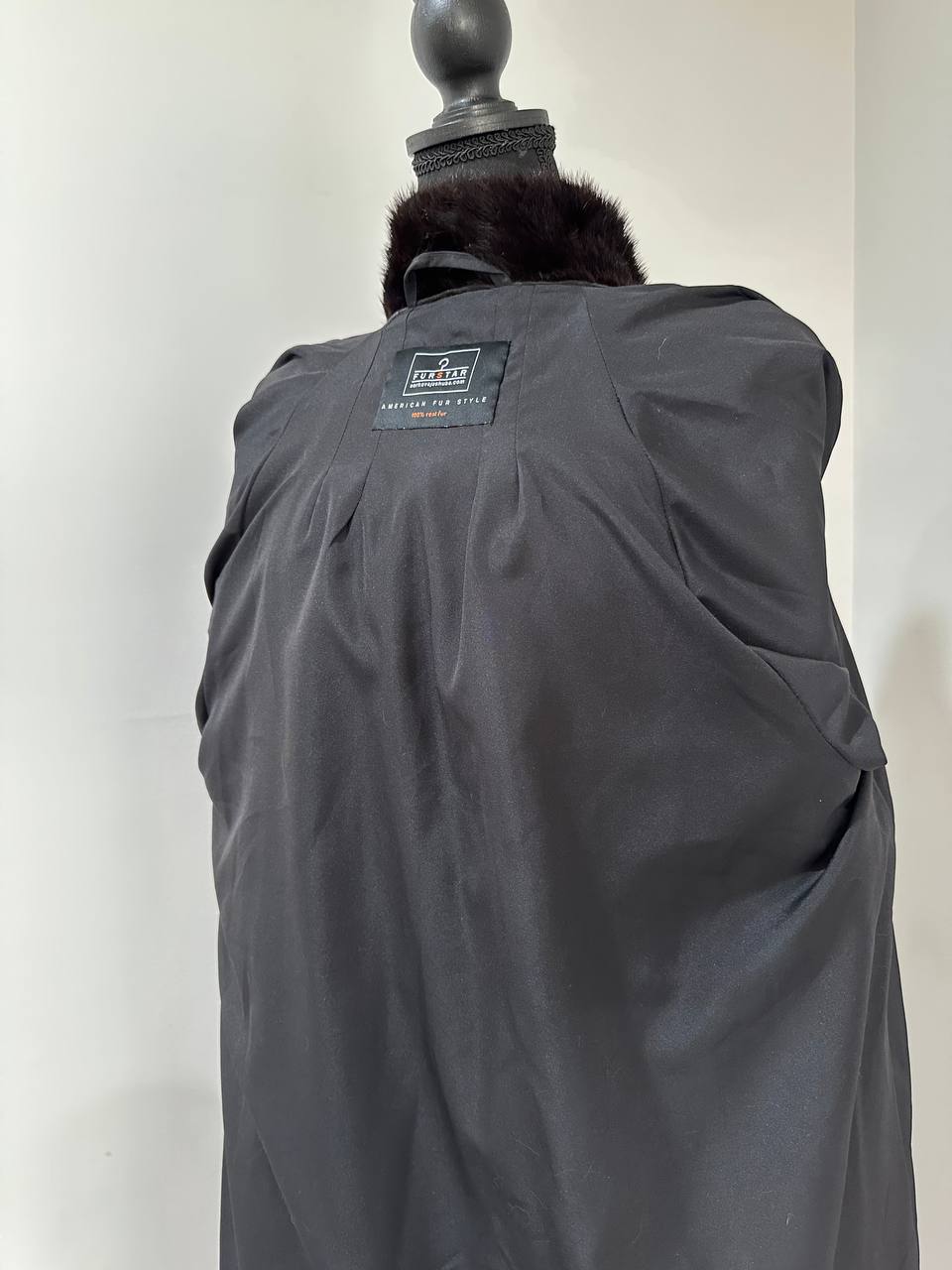 genuine real mink fur coat jacket 1109925 size XL new dark brown color NEW