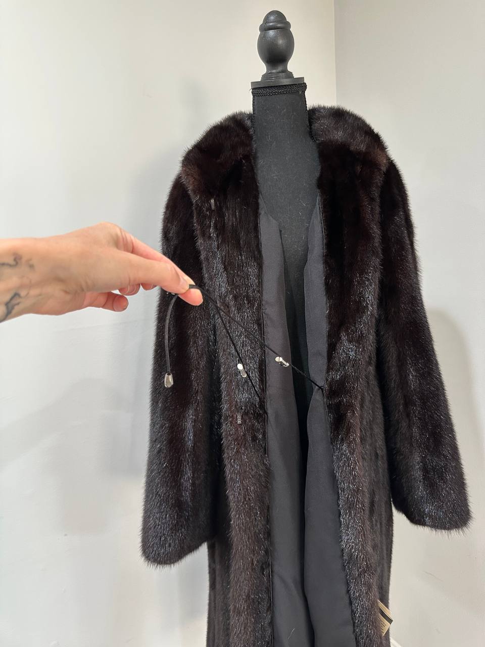 genuine real mink fur coat jacket 1109925 size XL new dark brown color NEW