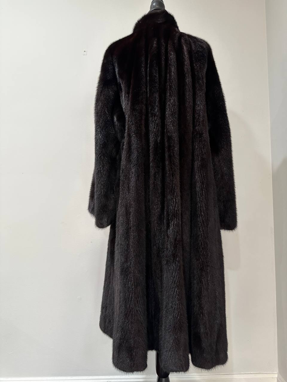 genuine real mink fur coat jacket 1109925 size XL new dark brown color NEW
