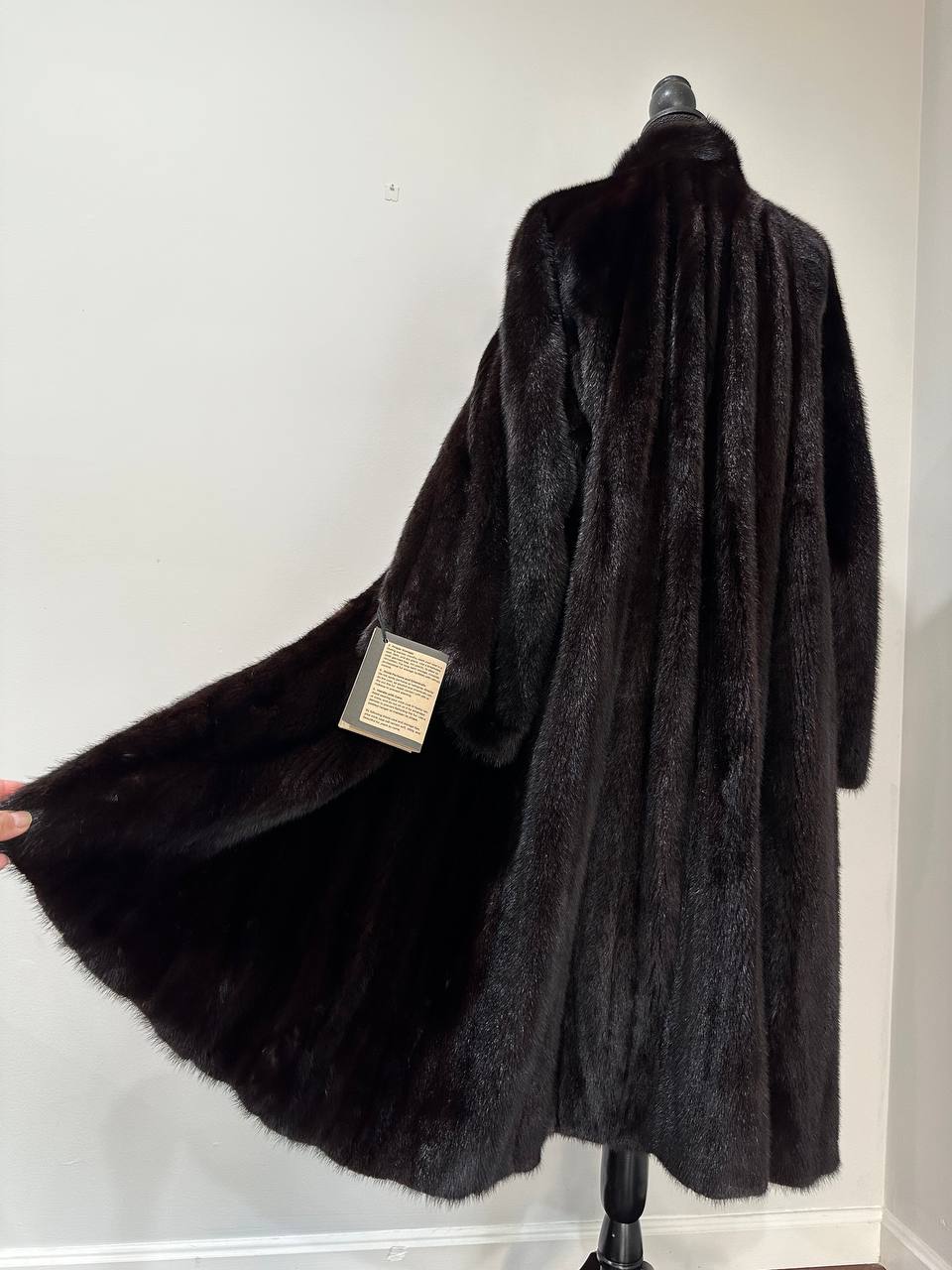 genuine real mink fur coat jacket 1109925 size XL new dark brown color NEW