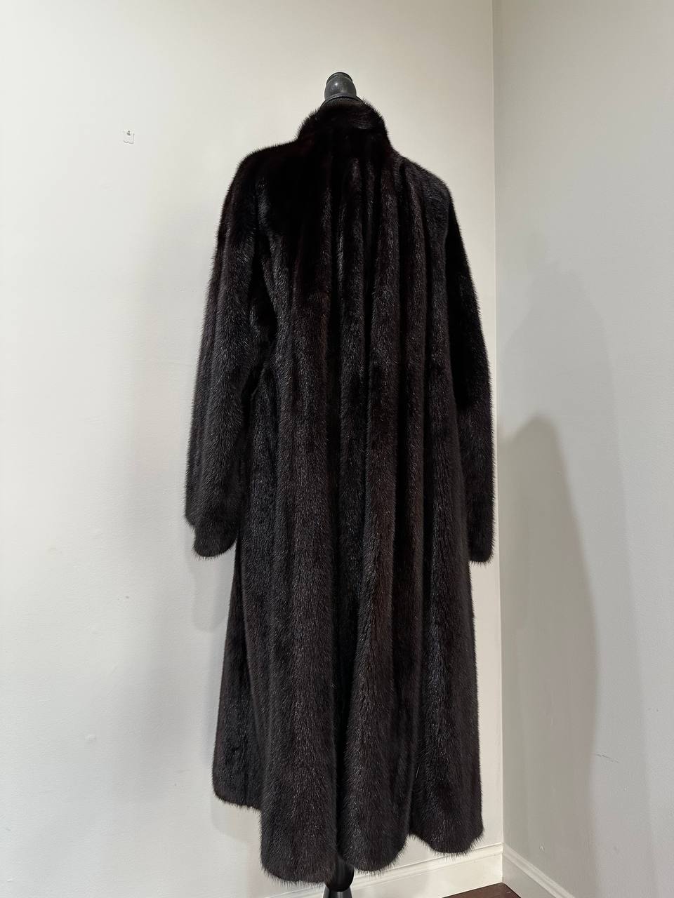genuine real mink fur coat jacket 1109925 size XL new dark brown color NEW