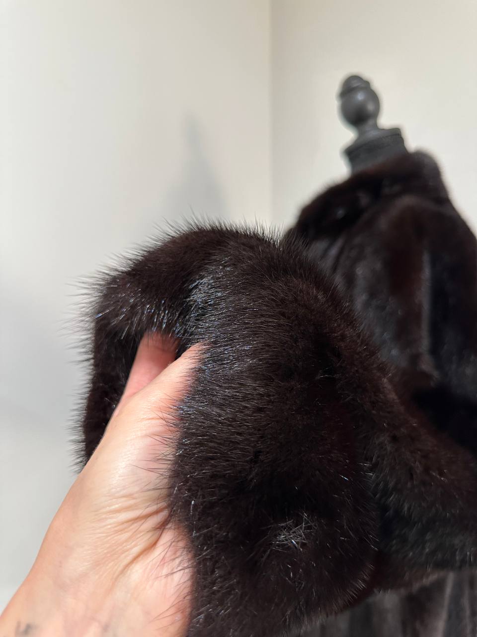 genuine real mink fur coat jacket 1109925 size XL new dark brown color NEW
