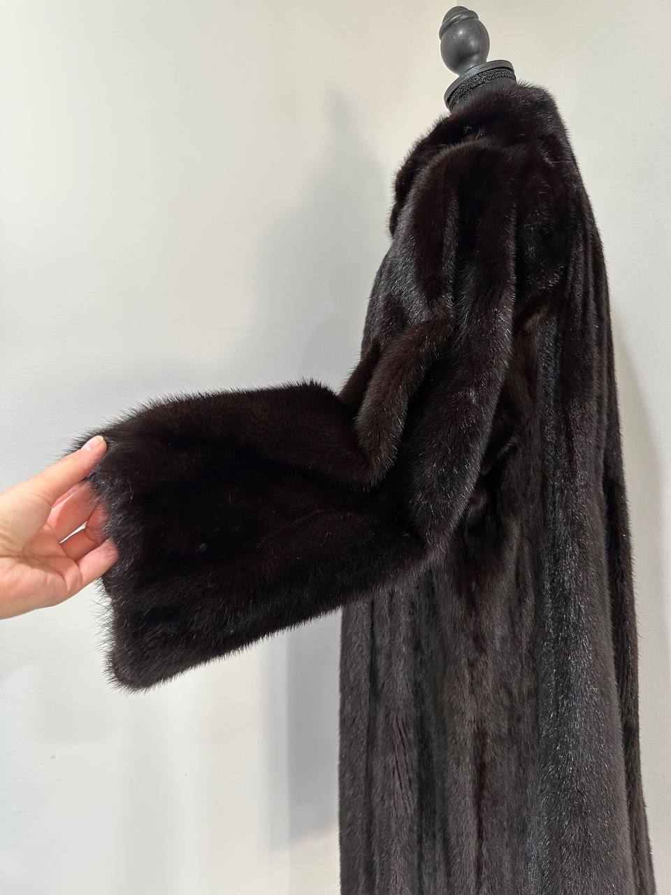 genuine real mink fur coat jacket 1109925 size XL new dark brown color NEW