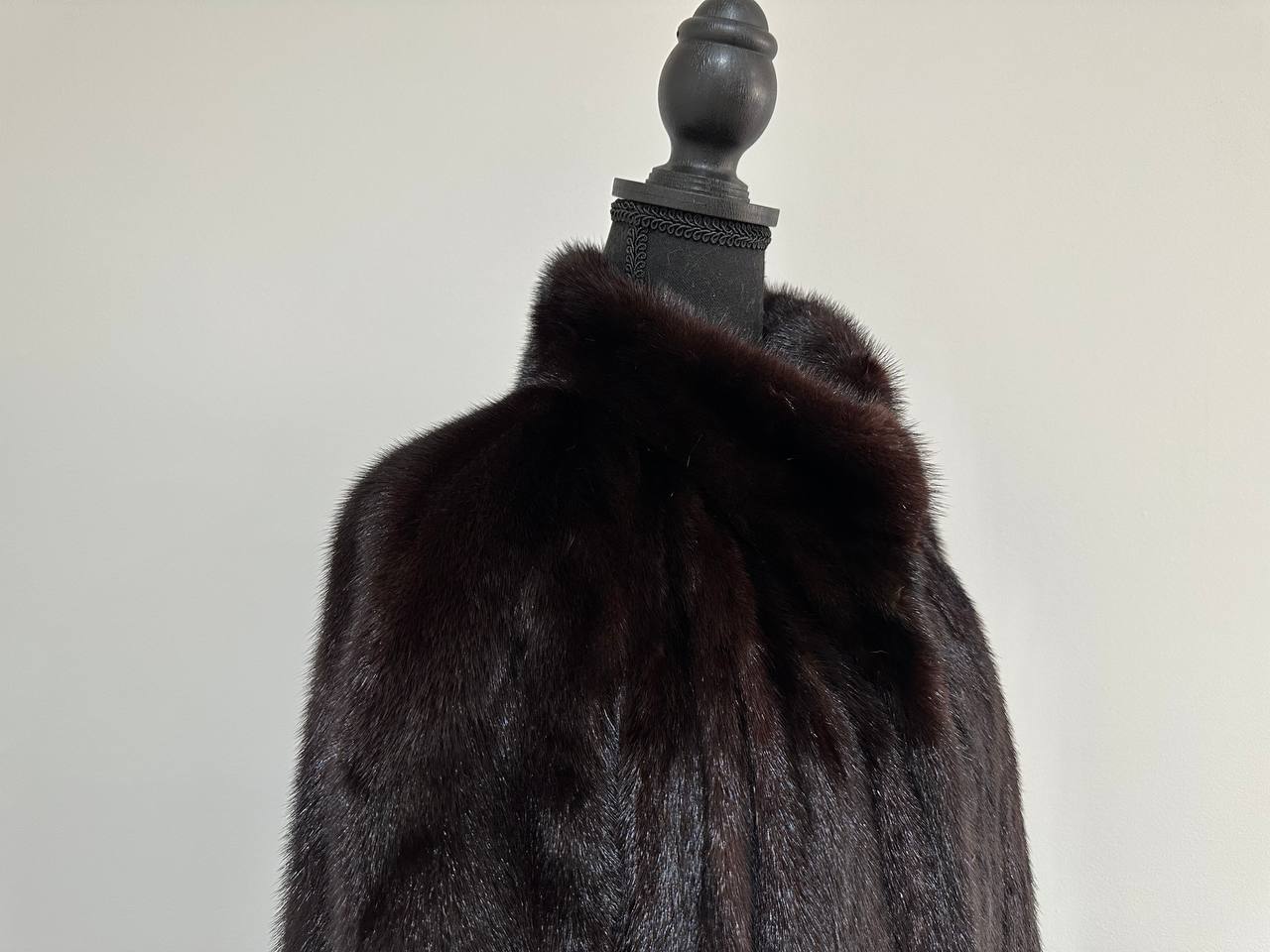 genuine real mink fur coat jacket 1109925 size XL new dark brown color NEW