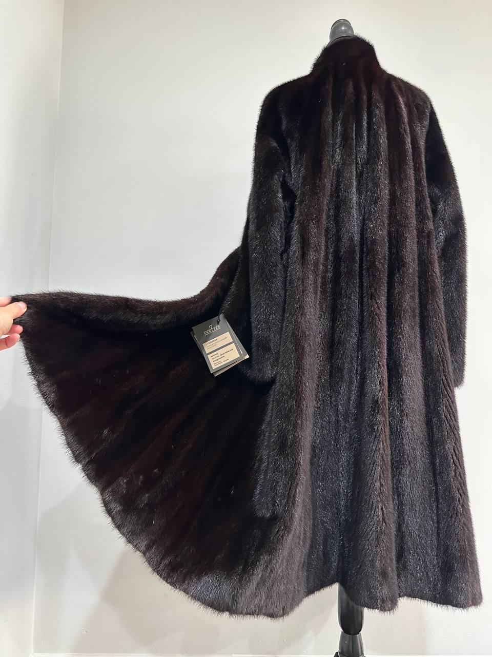 genuine real mink fur coat jacket 1109925 size XL new dark brown color NEW