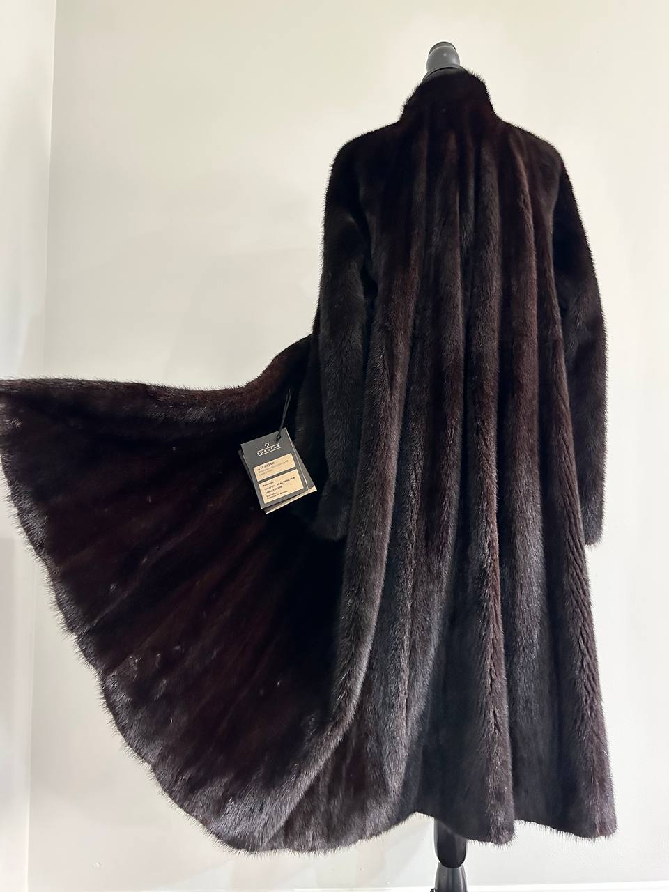 genuine real mink fur coat jacket 1109925 size XL new dark brown color NEW