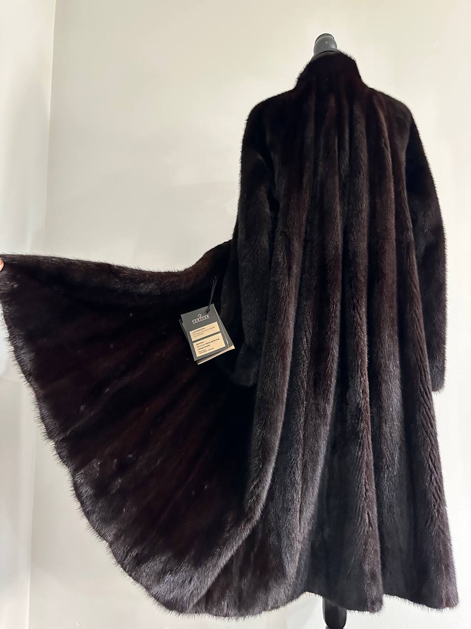 genuine real mink fur coat jacket 1109925 size XL new dark brown color NEW