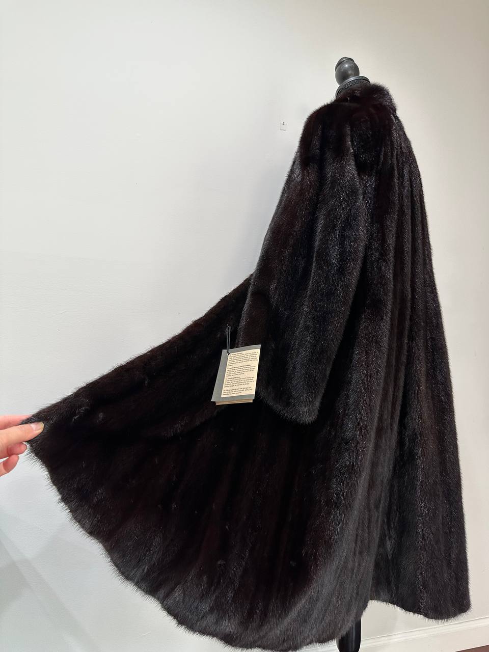 genuine real mink fur coat jacket 1109925 size XL new dark brown color NEW