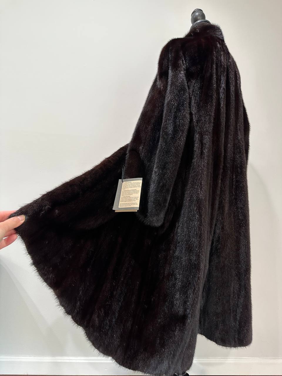genuine real mink fur coat jacket 1109925 size XL new dark brown color NEW