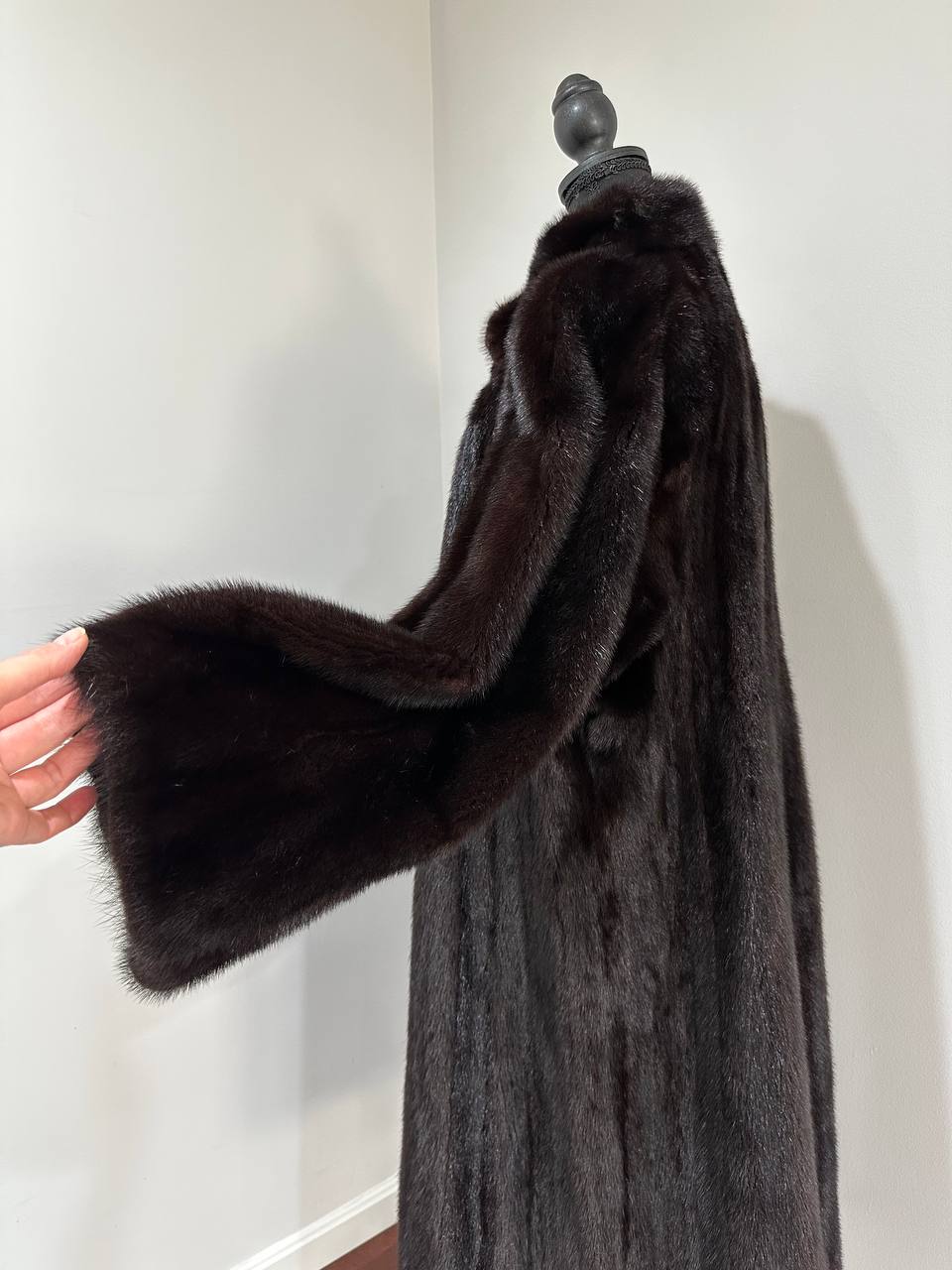 genuine real mink fur coat jacket 1109925 size XL new dark brown color NEW