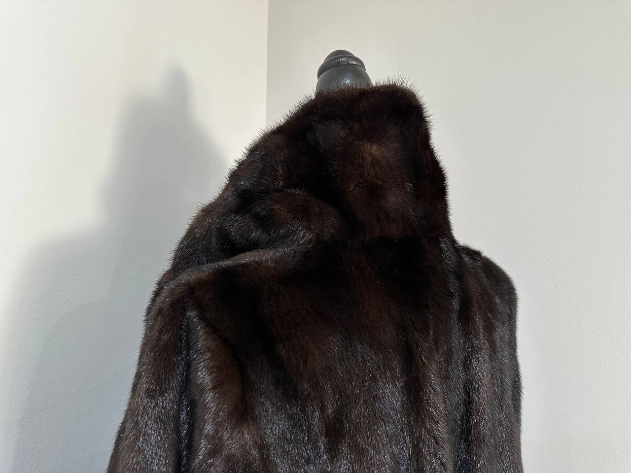 NEW Luxury Womens Real Mink Fur coat belted 1201038 Long genuine fur size XL
