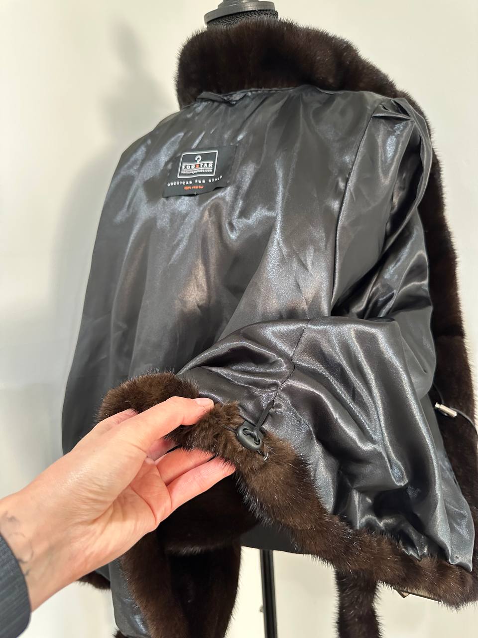 NEW Luxury Womens Real Mink Fur coat belted 1201038 Long genuine fur size XL