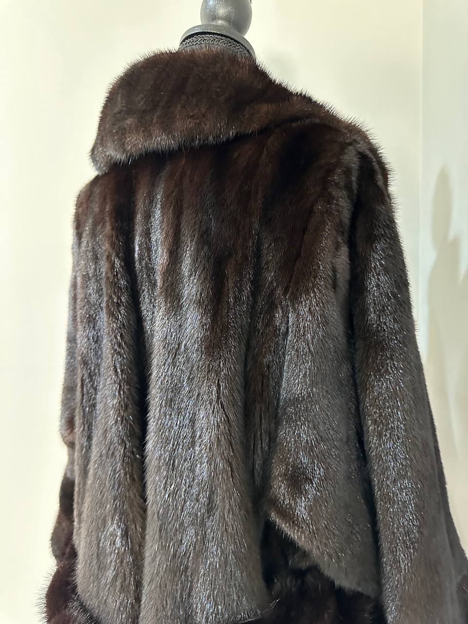 NEW Luxury Womens Real Mink Fur coat belted 1201038 Long genuine fur size XL