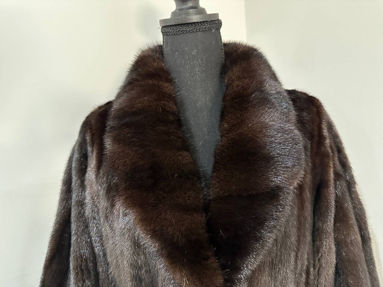 NEW Luxury Womens Real Mink Fur coat belted 1201038 Long genuine fur size XL