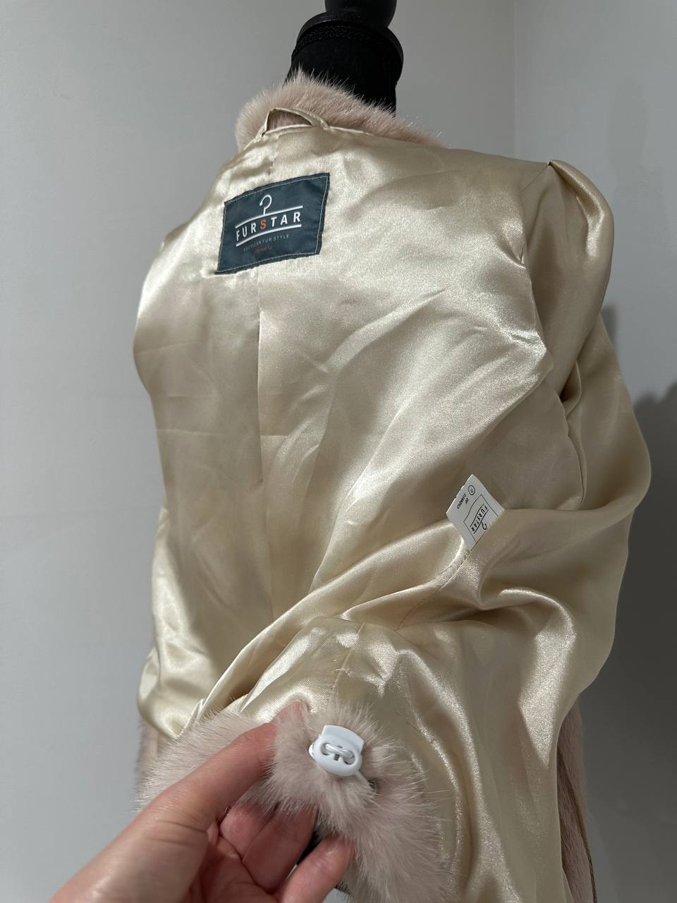 NEW REAL MINK FUR SHORT coat JACKET size M FULL SKIN 1201130 powdery PINK TINT