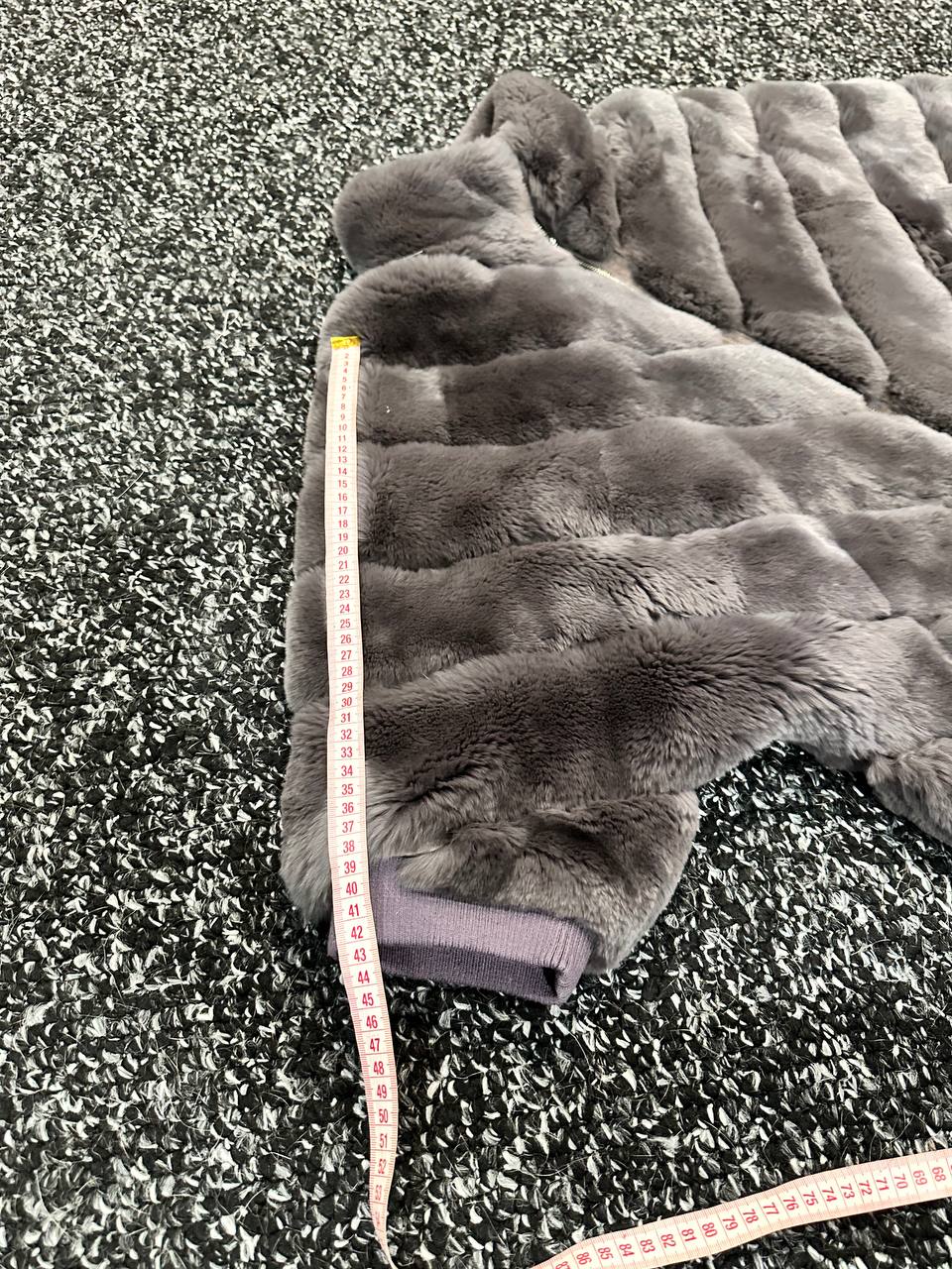 chinchilla rex rabbit GENUINE REAL FUR coat Jacket ONE SIZE size women 1201115