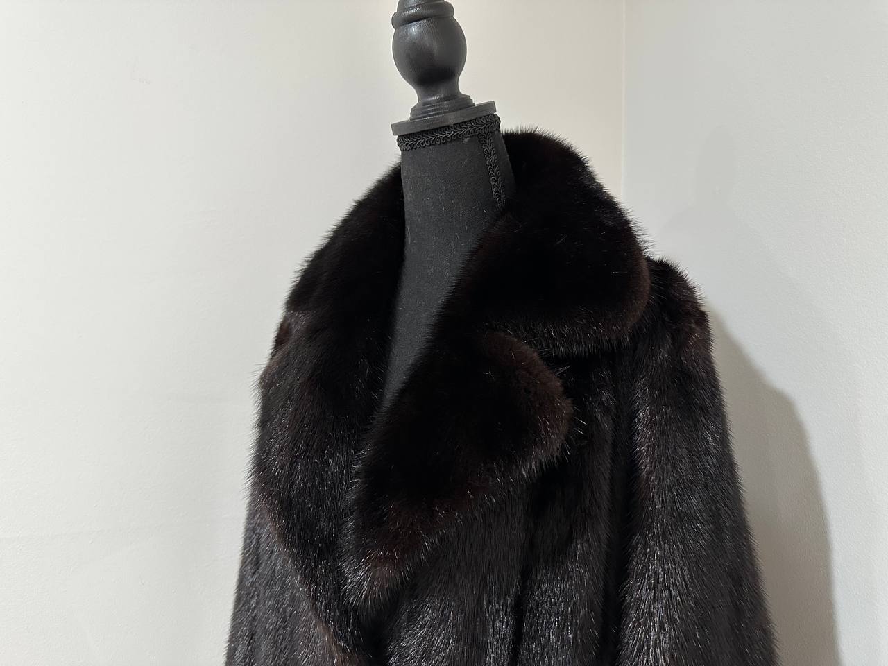 genuine real mink fur coat BELTED jacket 1201002 size XL new dark brown color