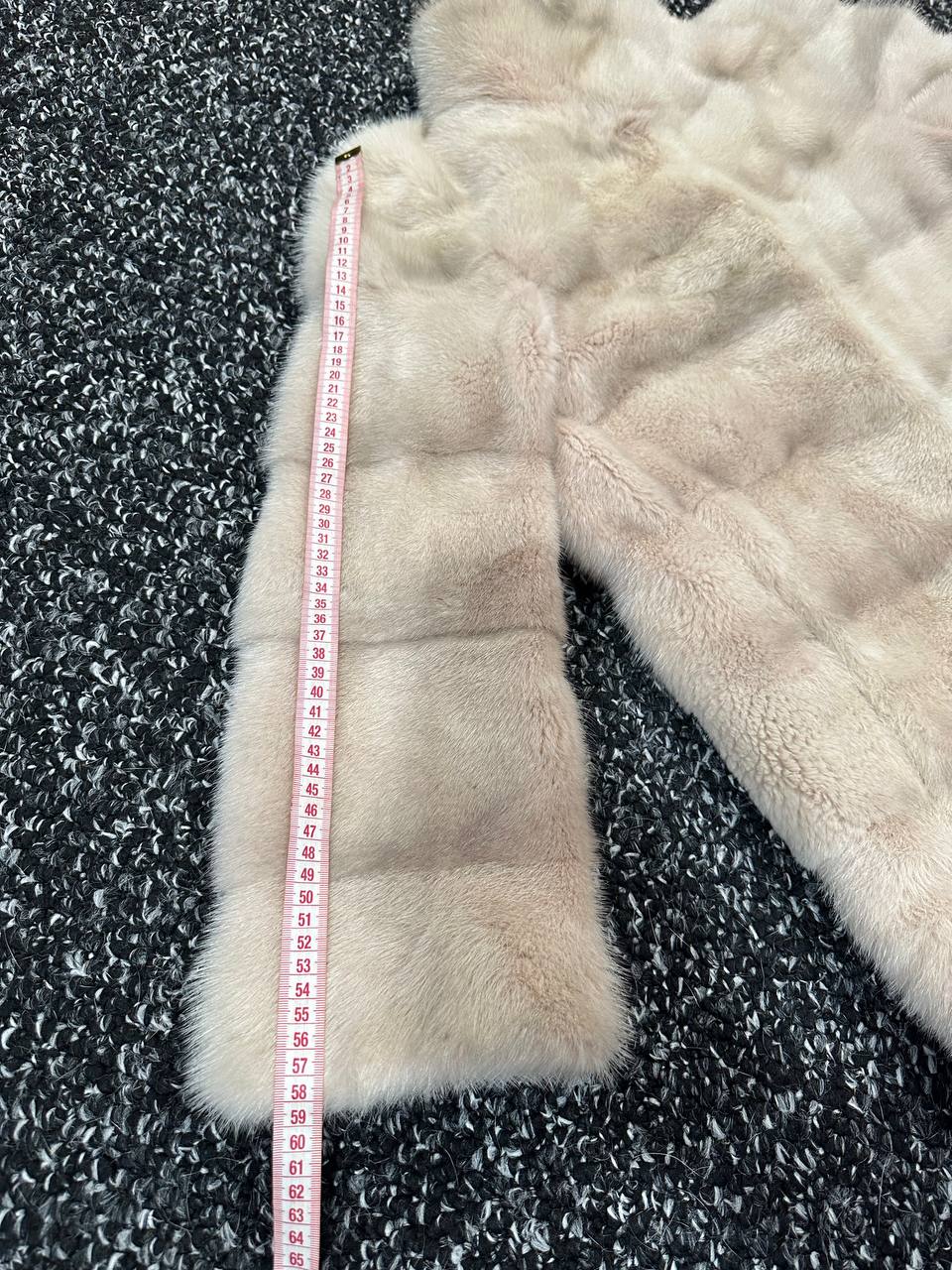 Luxury Natural Real Mink Fur Coat with Detachable Sleeves  size S 1201141 Exclusive