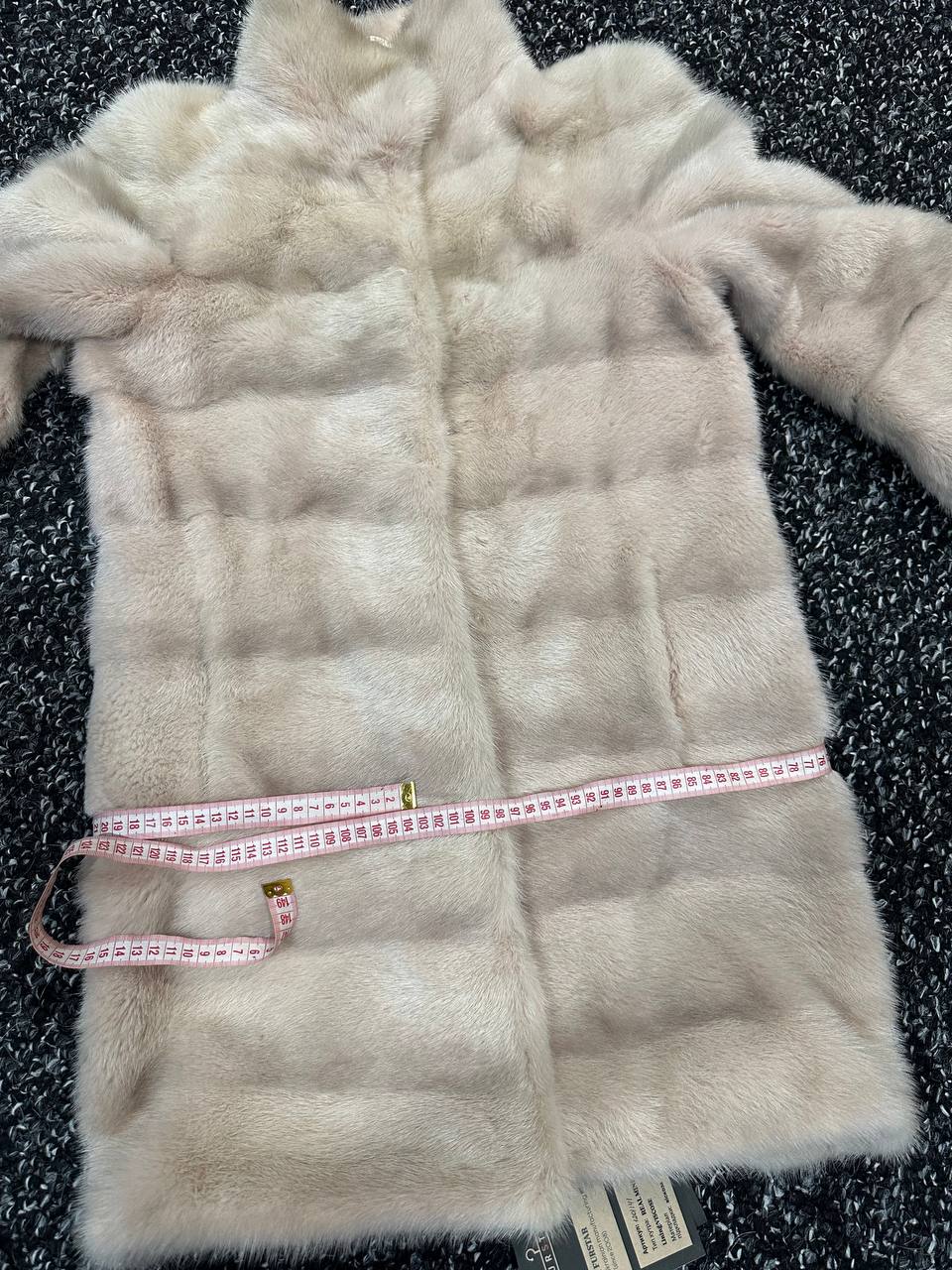 Luxury Natural Real Mink Fur Coat with Detachable Sleeves  size S 1201141 Exclusive