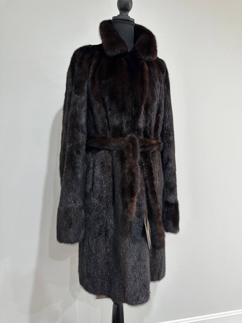 Luxury Womens Real Mink Fur jacket coat 1109879 Long genuine fur size M NEW