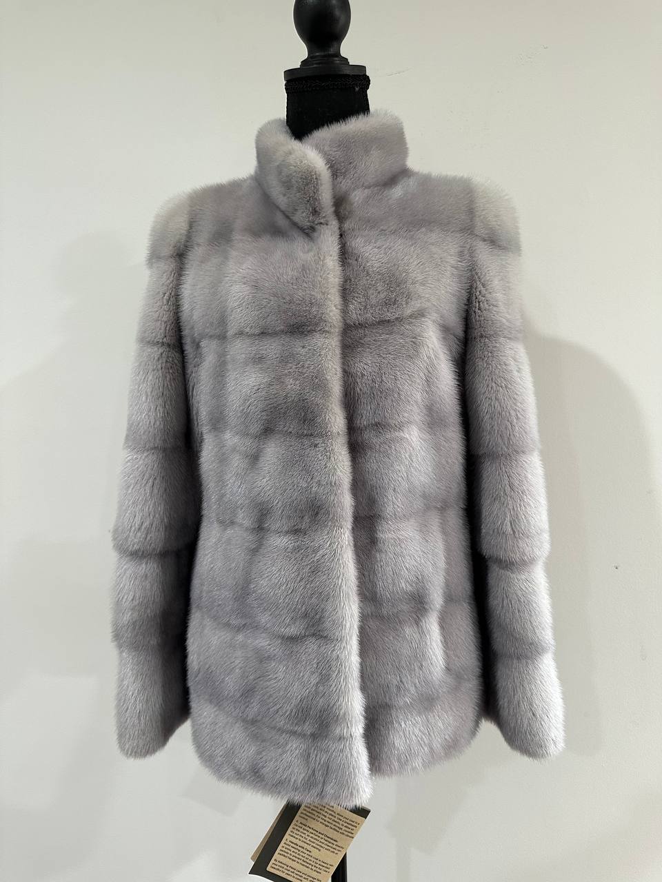 GENUINE Mink Real Furs coat Jacket  GREY color SUPER size S women 1201051