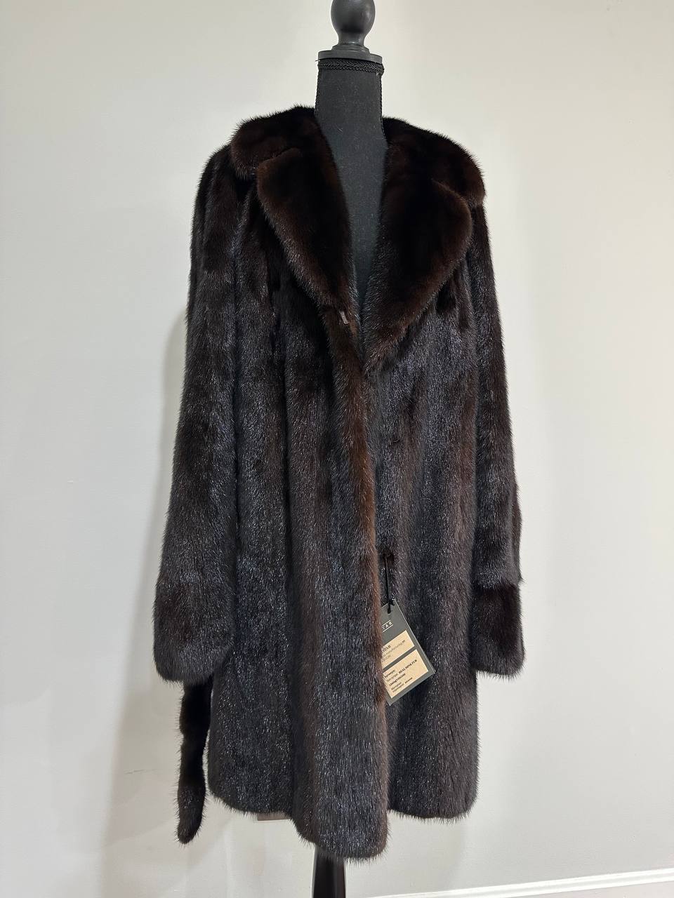 Luxury Womens Real Mink Fur jacket coat 1109879 Long genuine fur size M NEW