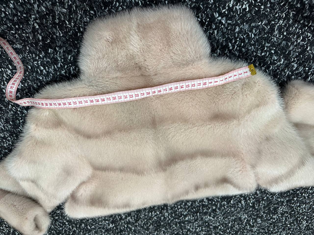 Stunning Pearl Beige Real Mink Fur Jacket – FURSTAR Exclusive Size S 1201143
