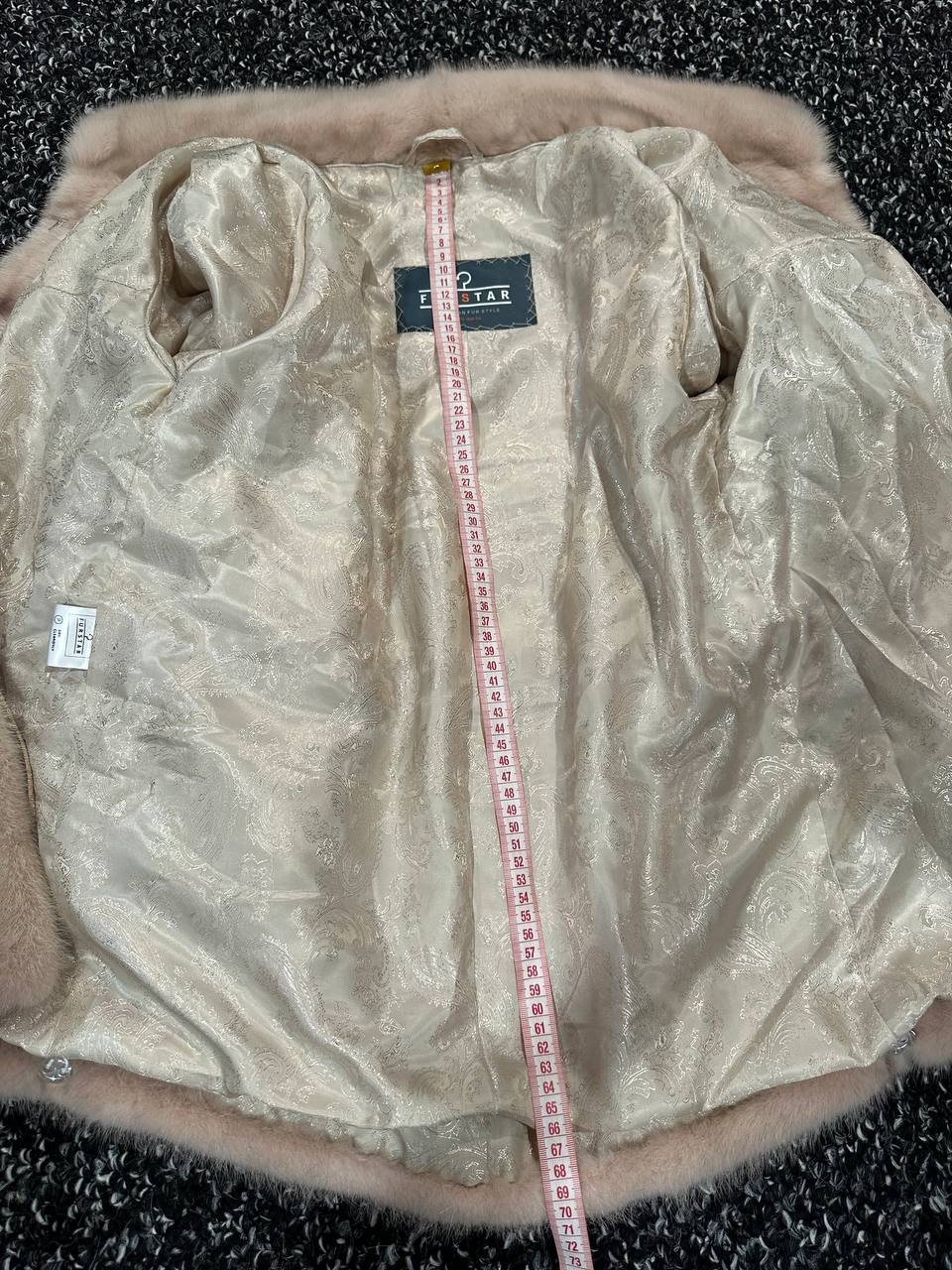 Stunning Pearl Beige Real Mink Fur Jacket – FURSTAR Exclusive Size S 1201143