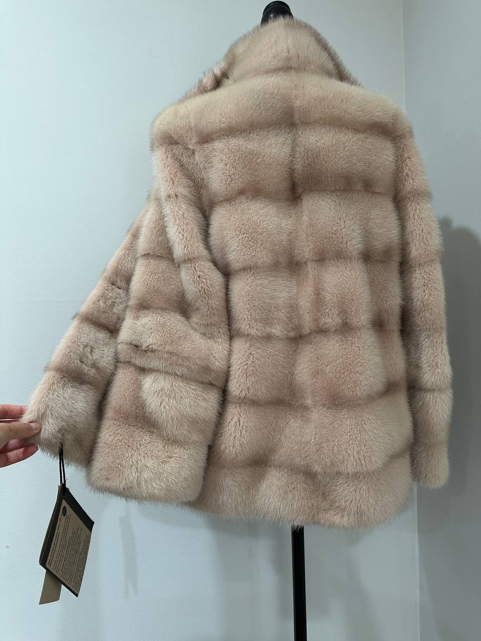 Stunning Pearl Beige Real Mink Fur Jacket – FURSTAR Exclusive Size S 1201143