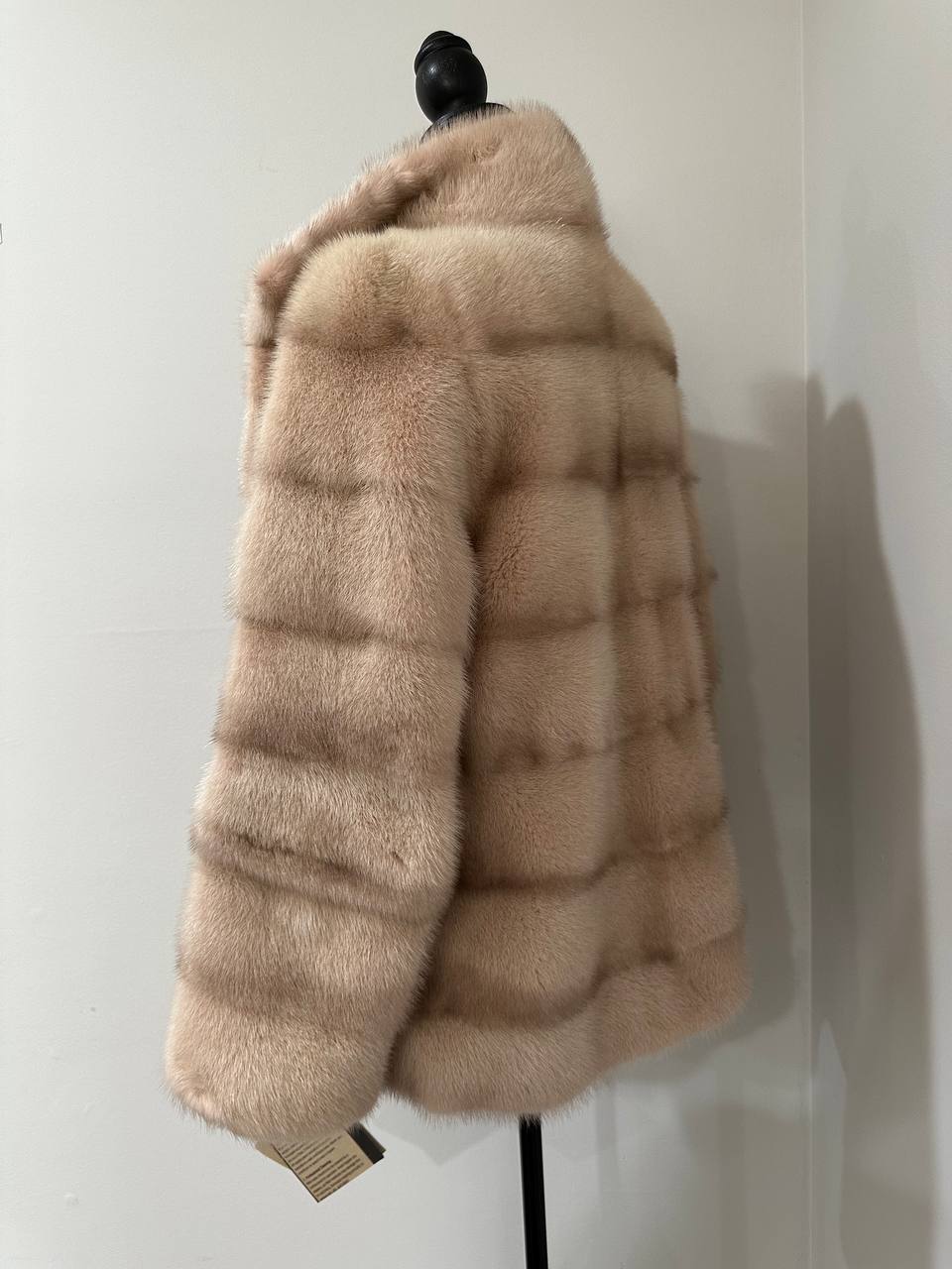 Stunning Pearl Beige Real Mink Fur Jacket – FURSTAR Exclusive Size S 1201143
