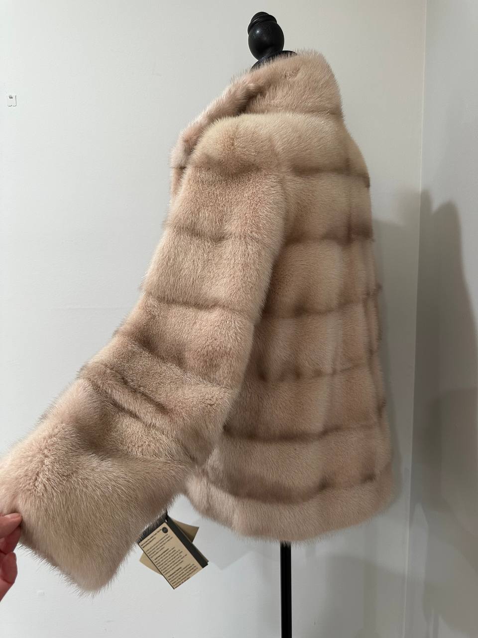 Stunning Pearl Beige Real Mink Fur Jacket – FURSTAR Exclusive Size S 1201143