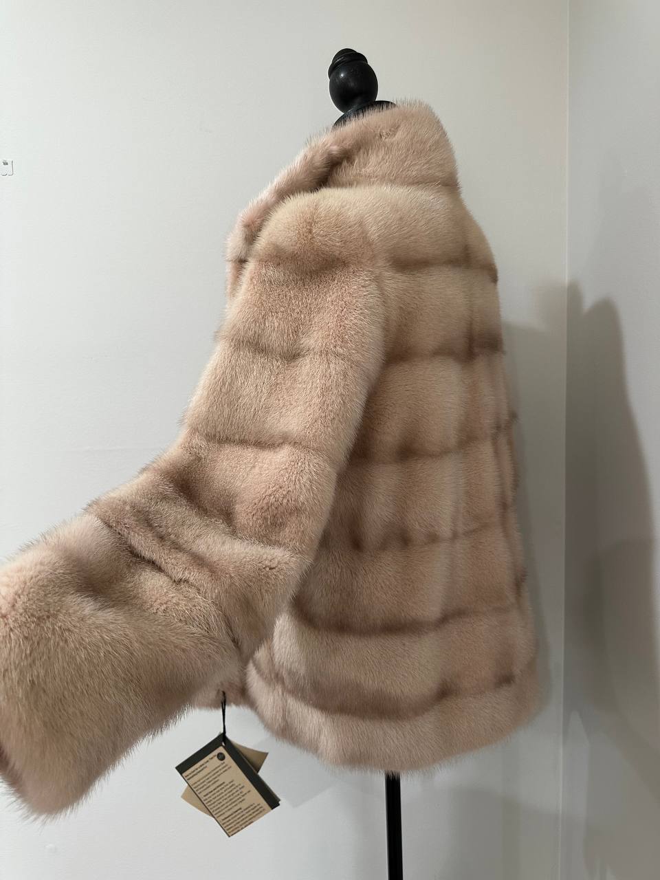 Stunning Pearl Beige Real Mink Fur Jacket – FURSTAR Exclusive Size S 1201143