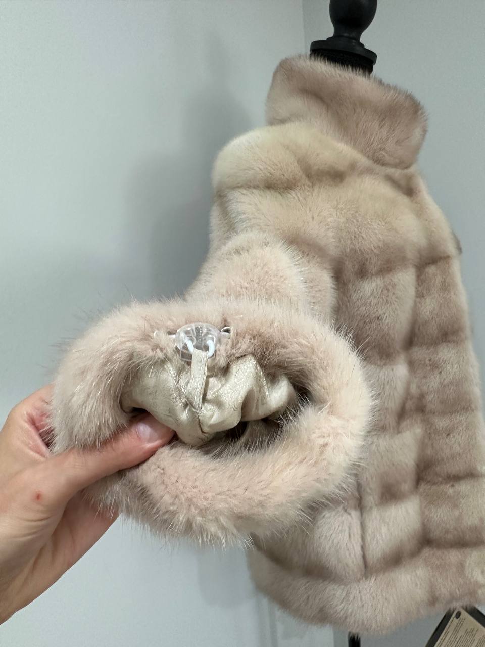Stunning Pearl Beige Real Mink Fur Jacket – FURSTAR Exclusive Size S 1201143