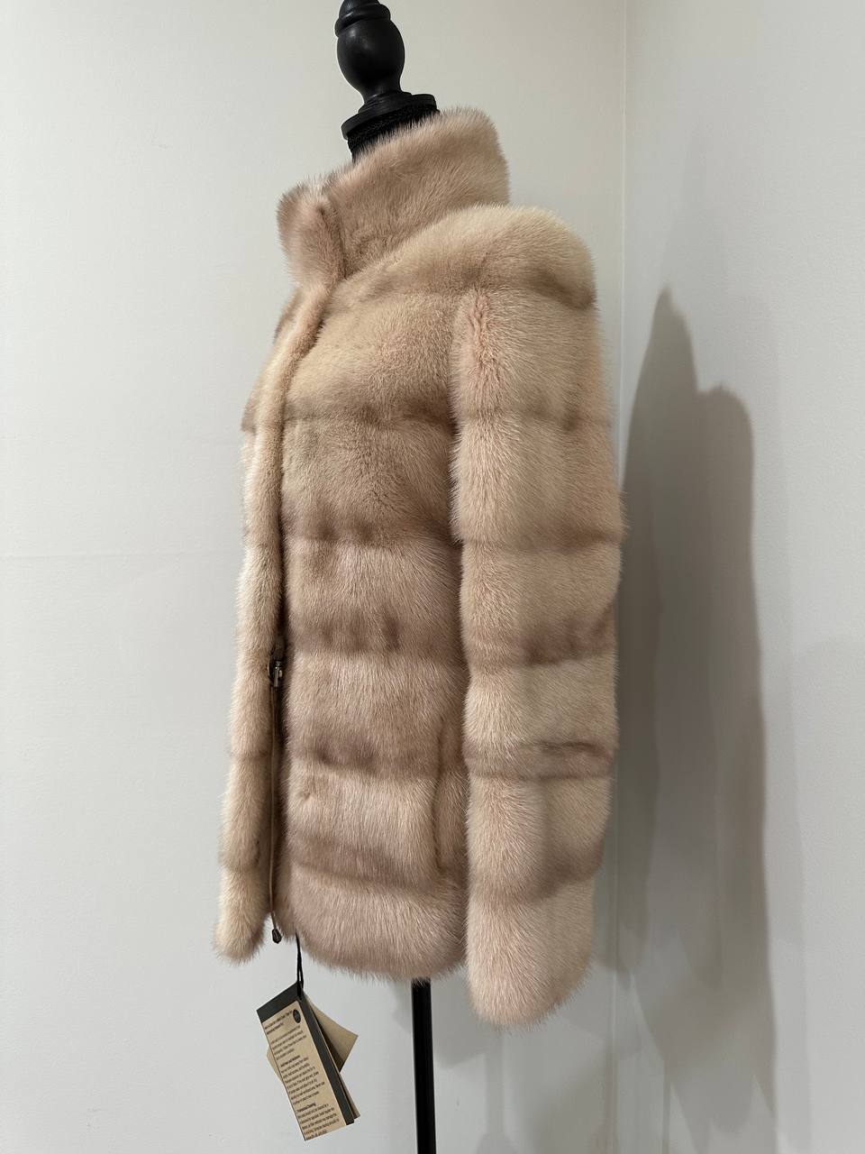 Stunning Pearl Beige Real Mink Fur Jacket – FURSTAR Exclusive Size S 1201143
