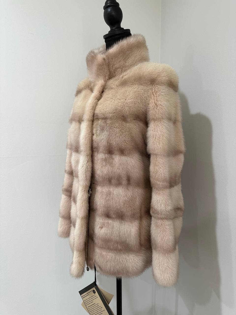 Stunning Pearl Beige Real Mink Fur Jacket – FURSTAR Exclusive Size S 1201143
