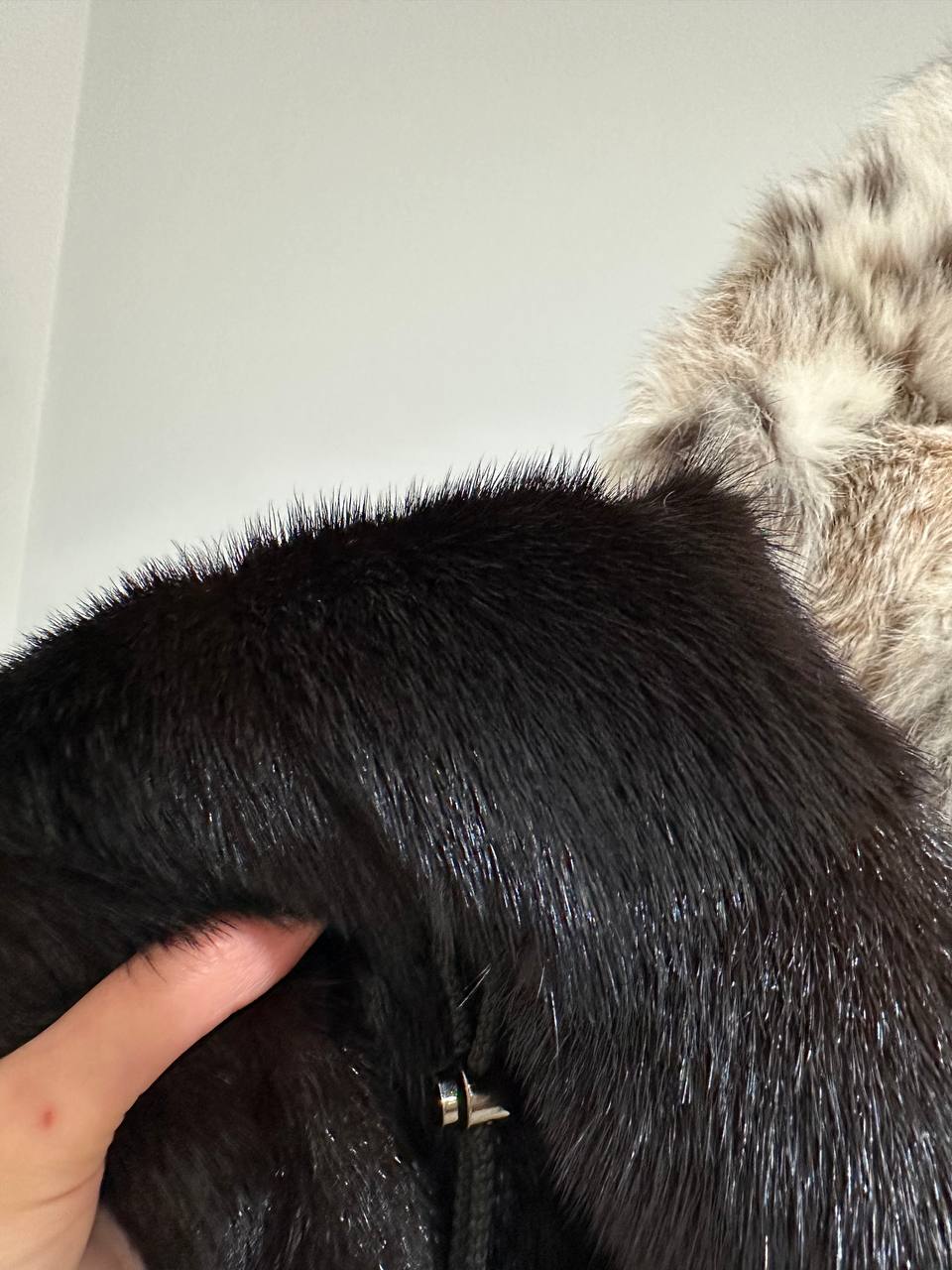 NEW Natural Real Dark Brown Black Mink M size Coat Natural Lynx Hooded 1201140