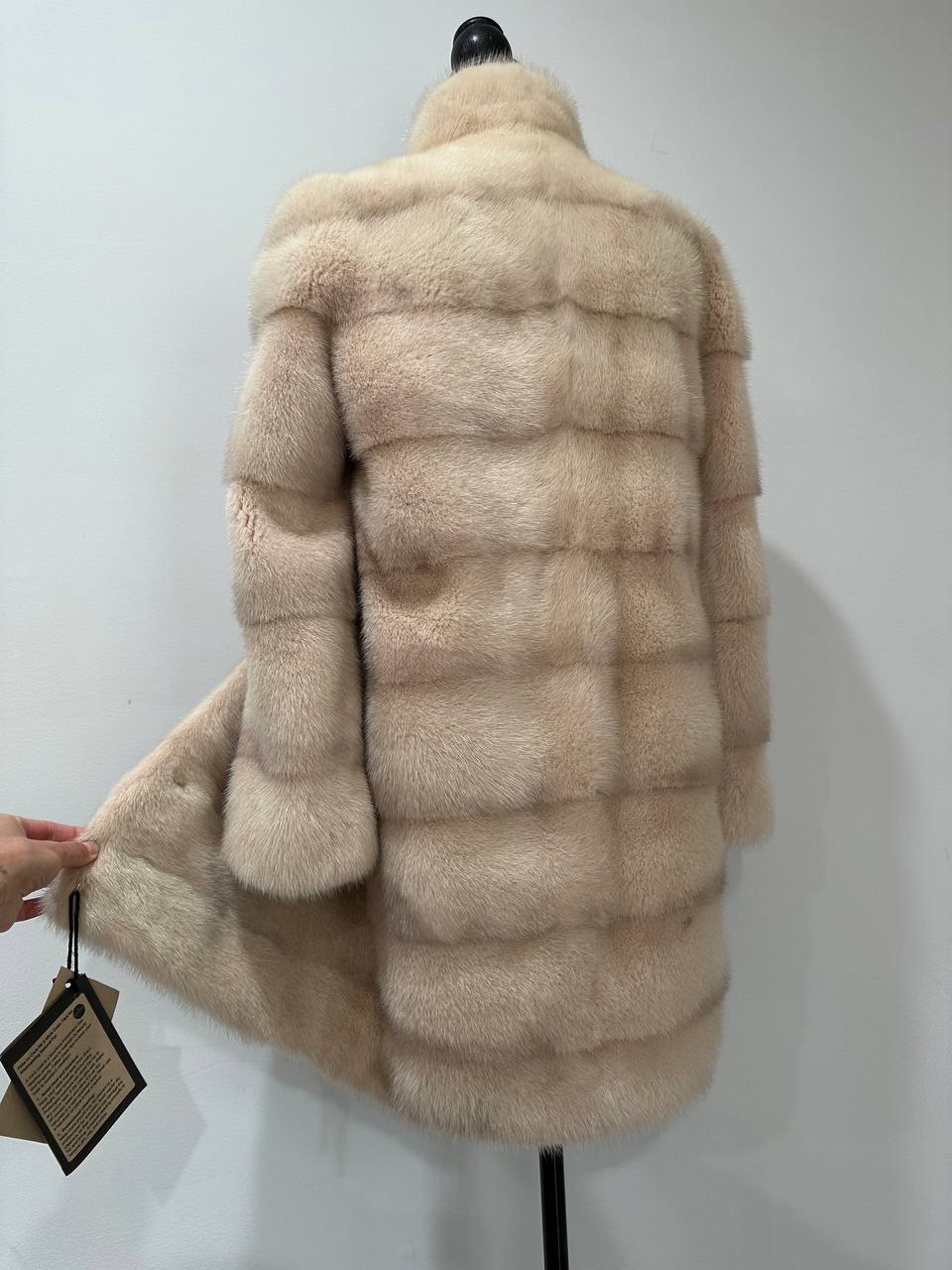 Luxury Natural Real Mink Fur Coat with Detachable Sleeves  size S 1201141 Exclusive