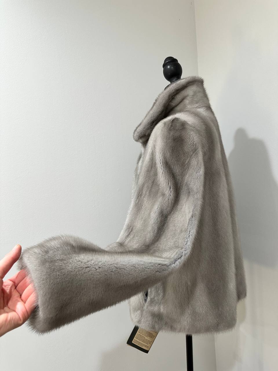WOMEN New MINK FUR SHORT coat JACKET size M REAL FULL SKIN 1201120 GREY