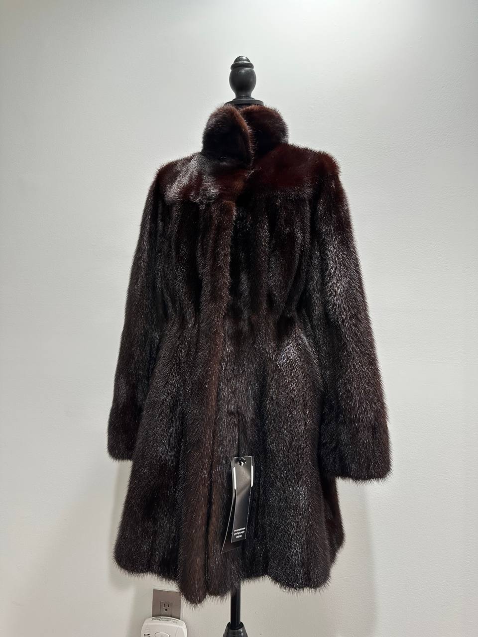 Luxury Womens Real Fur jacket SIZE L coat 1201000 Long genuine MINK NEW
