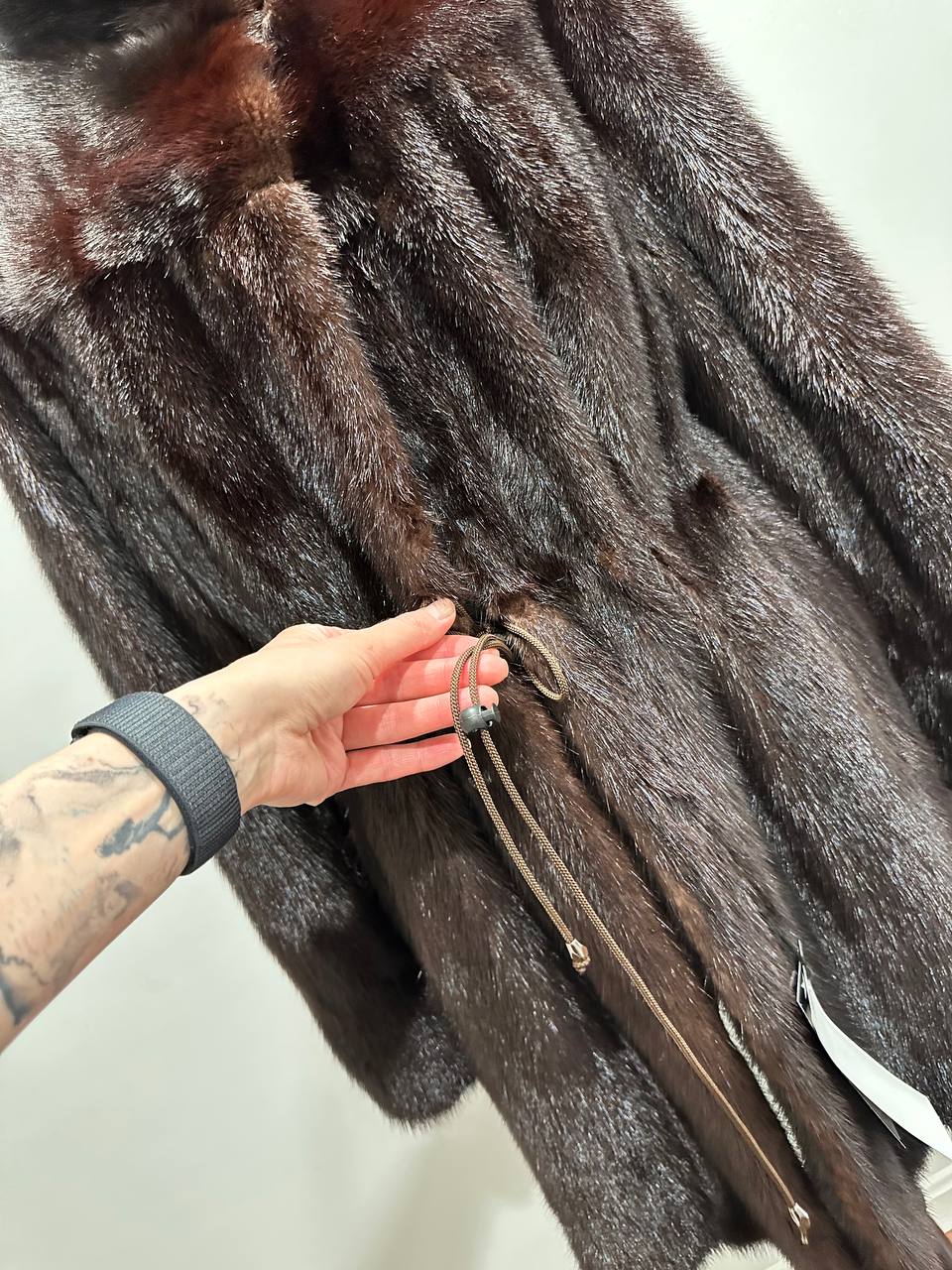 Luxury Womens Real Fur jacket SIZE L coat 1201000 Long genuine MINK NEW