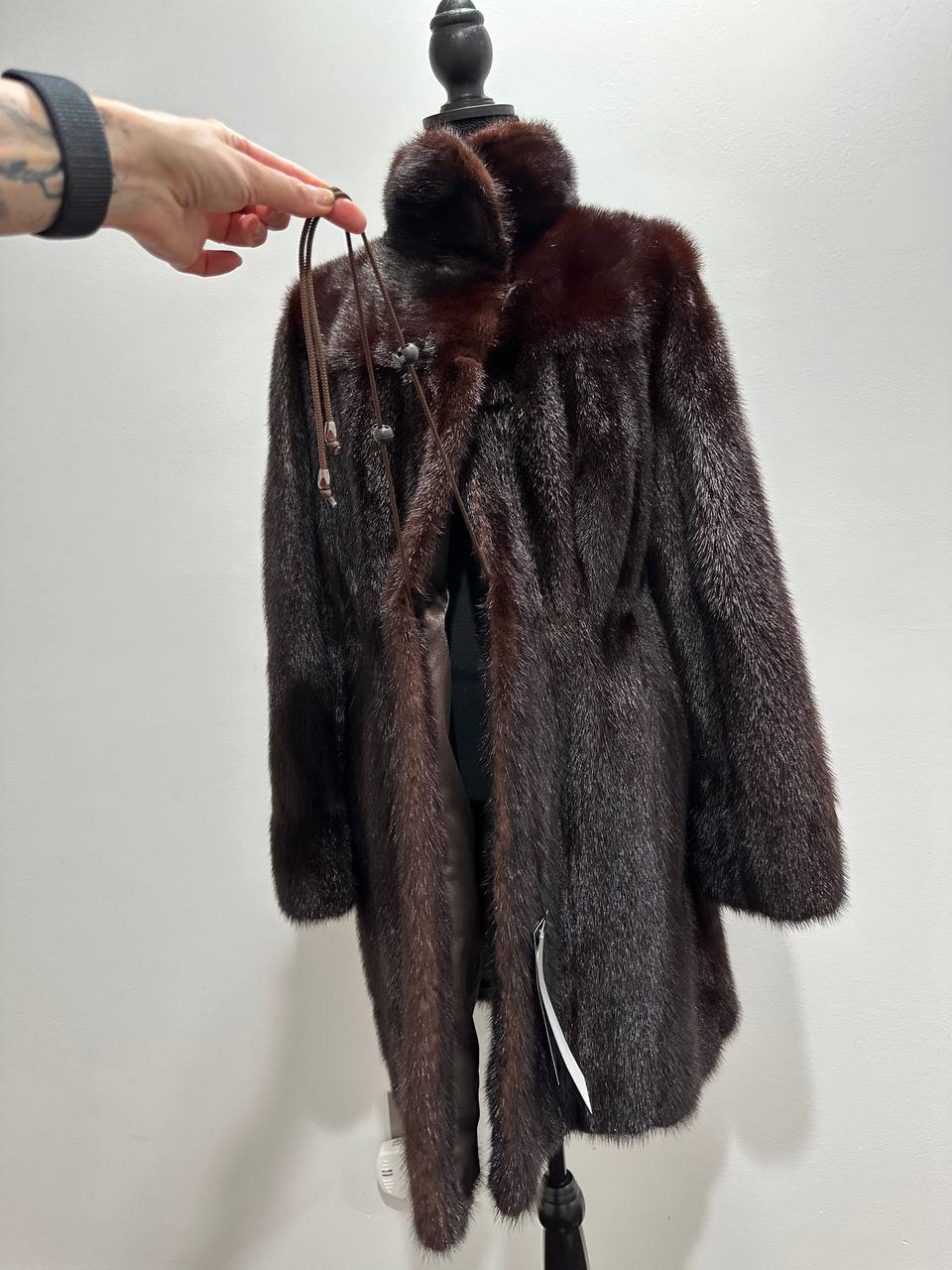 Luxury Womens Real Fur jacket SIZE L coat 1201000 Long genuine MINK NEW