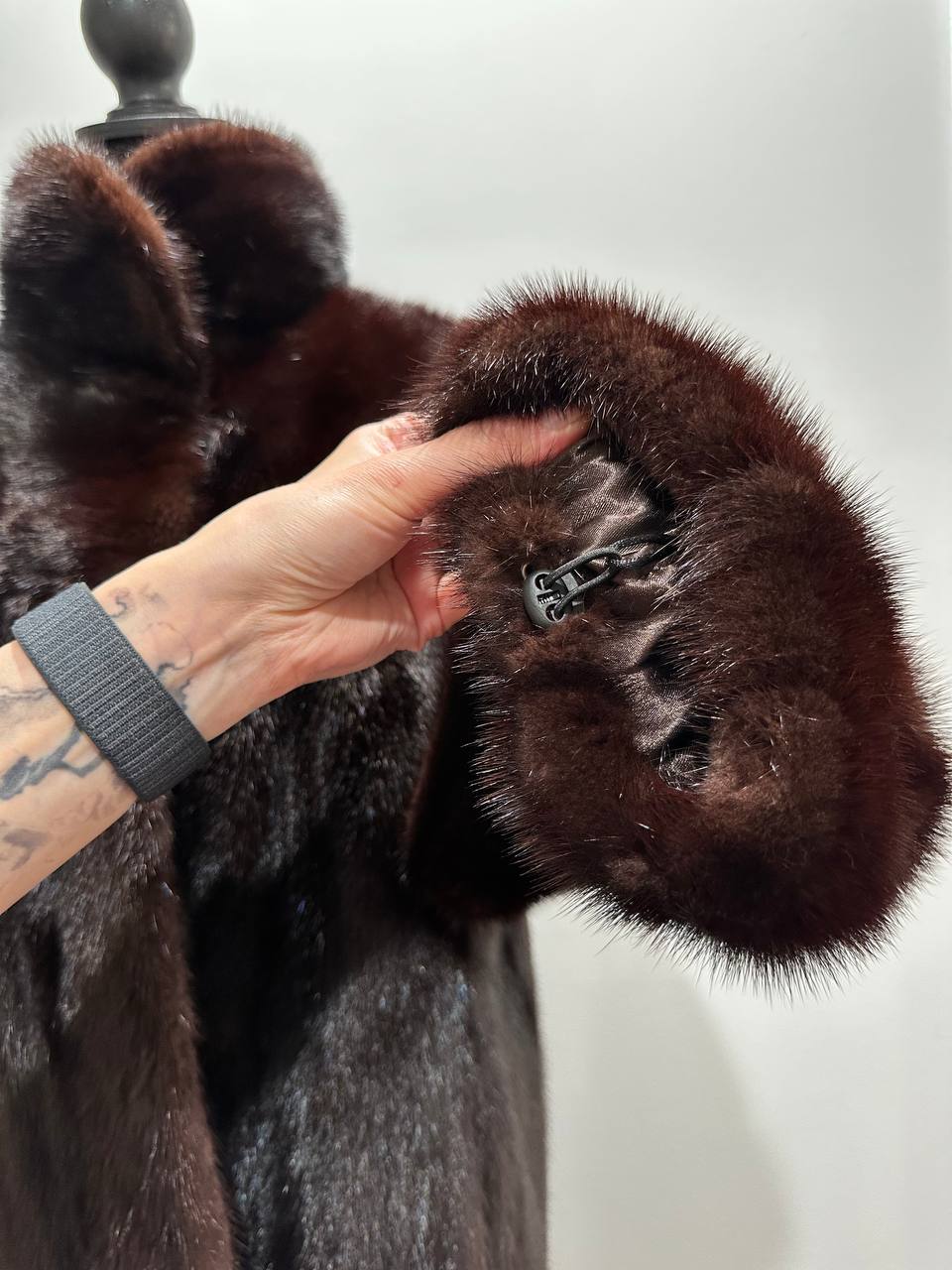 Luxury Womens Real Fur jacket SIZE L coat 1201000 Long genuine MINK NEW