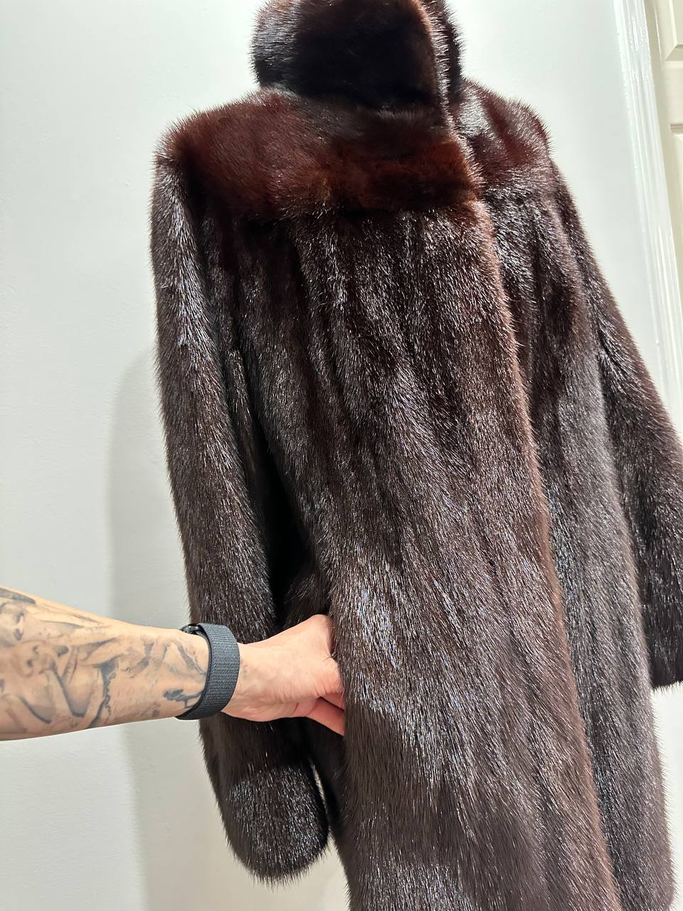 Luxury Womens Real Fur jacket SIZE L coat 1201000 Long genuine MINK NEW