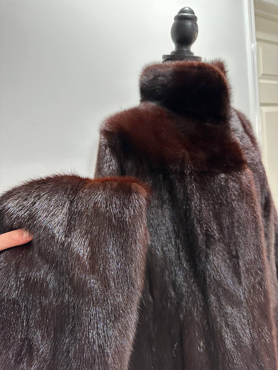 Luxury Womens Real Fur jacket SIZE L coat 1201000 Long genuine MINK NEW